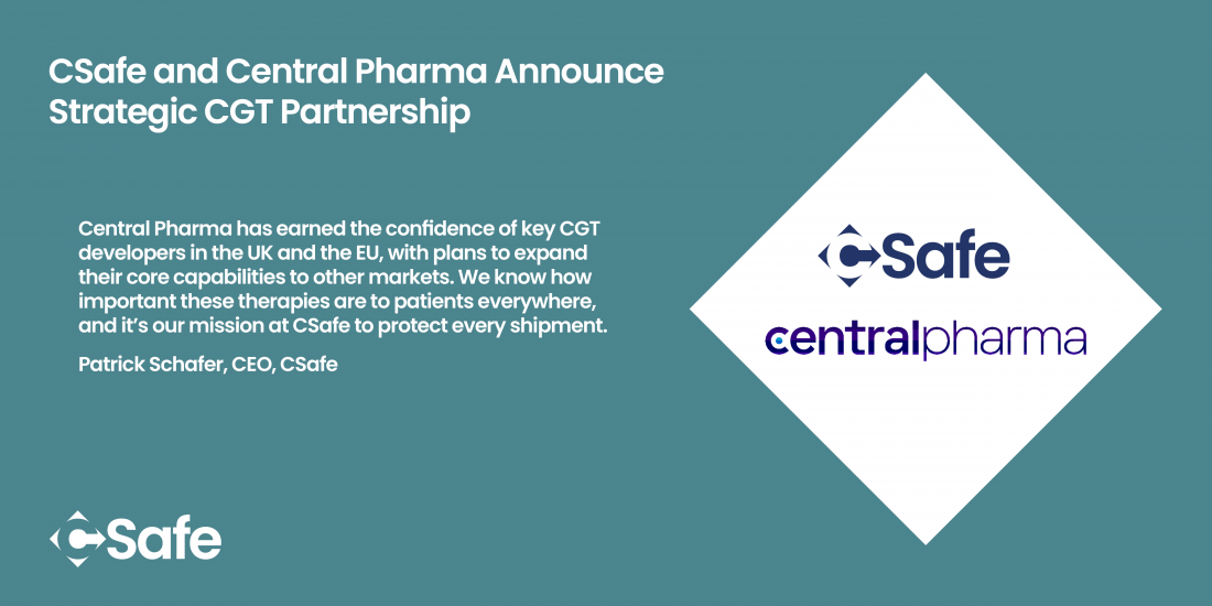 Central Pharma joins CSafe’s network of partner pharma service providers to expand supply chain solutions for the cell and gene therapy market